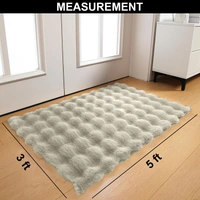 Luxe Home International Luxe Home Bubble Rabbit Fur Carpet Super Soft , Washable, Anti Skid Carpets for Home, Bedroom, Livingroom - ( 3x5 Feet, Taupe ) - 3x5 Feet, Taupe