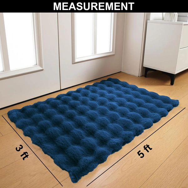 Luxe Home International Luxe Home Bubble Rabbit Fur Carpet Super Soft , Washable, Anti Skid Carpets for Home, Bedroom, Livingroom - ( 3x5 Feet, Teal ) - 3x5 Feet, Teal