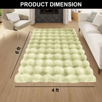 Luxe Home International Luxe Home Bubble Rabbit Fur Carpet Super Soft , Washable, Anti Skid Carpets for Home, Bedroom, Livingroom - ( 4x6 Feet, Gold ) - 4x5 Feet, Gold