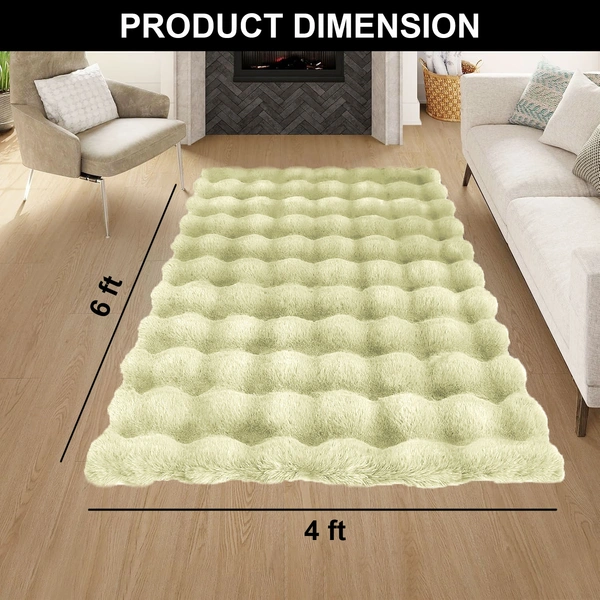 Luxe Home International Luxe Home Bubble Rabbit Fur Carpet Super Soft , Washable, Anti Skid Carpets for Home, Bedroom, Livingroom - ( 4x6 Feet, Gold ) - 4x5 Feet, Gold