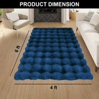Luxe Home International Luxe Home Bubble Rabbit Fur Carpet Super Soft , Washable, Anti Skid Carpets for Home, Bedroom, Livingroom - ( 4x6 Feet, Teal ) - 4x5 Feet, Teal