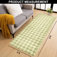 Luxe Home International Luxe Home Bubble Rabbit Fur Floor Runner Super Soft , Washable, Anti Skid Runners for Bedroom - ( 2x5 Feet, Gold ) - 2x5 Feet, Gold