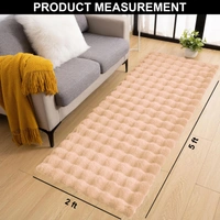 Luxe Home International Luxe Home Bubble Rabbit Fur Floor Runner Super Soft , Washable, Anti Skid Runners for Bedroom - ( 2x5 Feet, Peach ) - 2x5 Feet, Peach