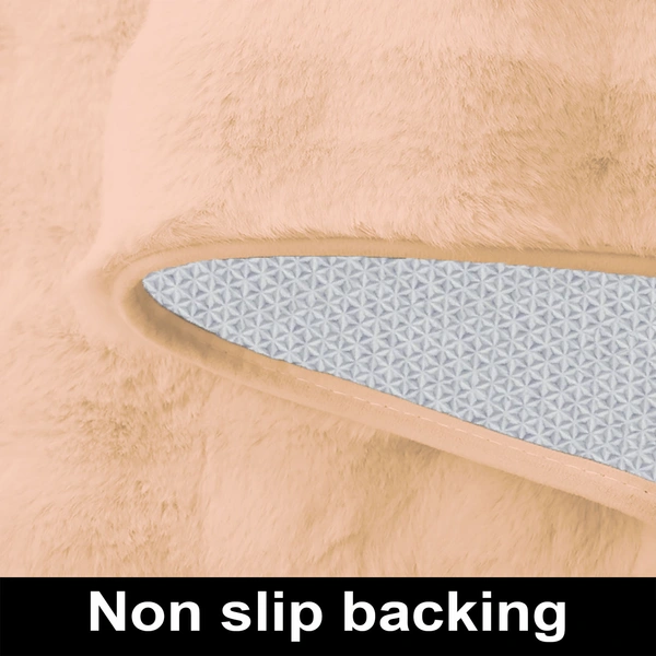 Luxe Home International Luxe Home Bubble Rabbit Fur Floor Runner Super Soft , Washable, Anti Skid Runners for Bedroom - ( 2x5 Feet, Peach ) - 2x5 Feet, Peach