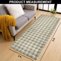 Luxe Home International Luxe Home Bubble Rabbit Fur Floor Runner Super Soft , Washable, Anti Skid Runners for Bedroom - ( 2x5 Feet, Taupe ) - 2x5 Feet, Taupe