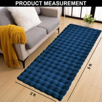 Luxe Home International Luxe Home Bubble Rabbit Fur Floor Runner Super Soft , Washable, Anti Skid Runners for Bedroom - ( 2x5 Feet, Teal ) - 2x5 Feet, Teal