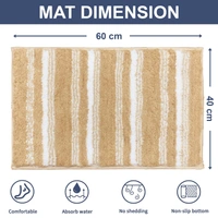 Luxe Home International Luxe Home Capetown Bath Mat (40x60 cm) Super Soft Microfiber, Anti Slip Backing, Washable Bathroom Mat Perfect for Bedroom - Lt.Beige - 40x60 cm, Lt.Beige