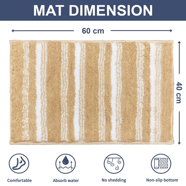 Luxe Home International Luxe Home Capetown Bath Mat (40x60 cm) Super Soft Microfiber, Anti Slip Backing, Washable Bathroom Mat Perfect for Bedroom - Lt.Beige - 40x60 cm, Lt.Beige