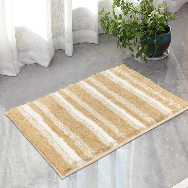 Luxe Home International Luxe Home Capetown Bath Mat (40x60 cm) Super Soft Microfiber, Anti Slip Backing, Washable Bathroom Mat Perfect for Bedroom - Lt.Beige - 40x60 cm, Lt.Beige