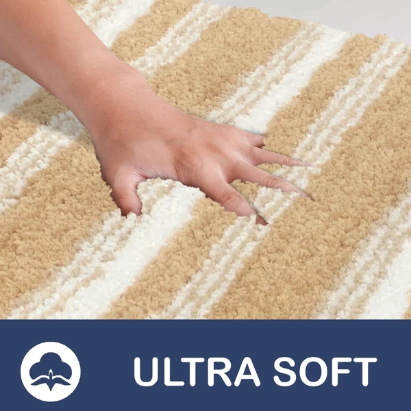 Luxe Home International Luxe Home Capetown Bath Mat (40x60 cm) Super Soft Microfiber, Anti Slip Backing, Washable Bathroom Mat Perfect for Bedroom - Lt.Beige - 40x60 cm, Lt.Beige