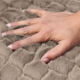 LUXE HOME INTERNATIONAL Luxe Home Austria Bath Mat Rabbit Fur 1000 GSM Bathroom Door Foot Mats Anti Skid Water Absorbent Easy Machine Washable Rug ( Taupe , 45 Cm x 75 Cm , Pack of 1 ) - Taupe