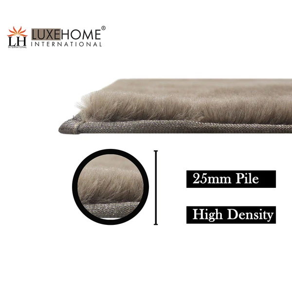 LUXE HOME INTERNATIONAL Luxe Home Runner 1000 GSM Rebbit Fur Anti Skid Slip Water Absorbent Machine Washable and Quick Dry Auatria Rugs ( Taupe , 2 Ft x 5 Ft , Pack of 1 ) - Taupe