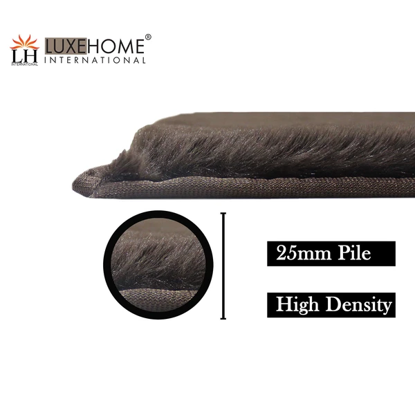 LUXE HOME INTERNATIONAL LuxeHomeAustriaBathMatRabbitFur1000GSMBathroomDoorFootMatsAntiSkidWaterAbsorbentEasyMachineWashableRug(Chocolate,45Cmx75Cm,Packof1) - Chocolate