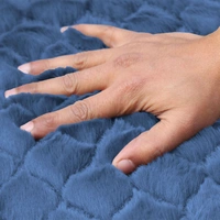 LUXE HOME INTERNATIONAL Luxe Home Runner 1000 GSM Rebbit Fur Anti Skid Slip Water Absorbent Machine Washable and Quick Dry Auatria Rugs ( Blue , 2 Ft x 5 Ft , Pack of 1 ) - 2x5 Ft, Blue
