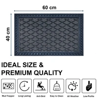 Luxe Home International Luxe Home Coir Door Mat Anti Slip Square Waterproof Doormat for Indoor and Outdoor (Grey, 40cm x 60cm) - 40x60 cm, Grey