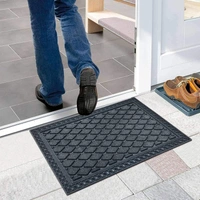Luxe Home International Luxe Home Coir Door Mat Anti Slip Square Waterproof Doormat for Indoor and Outdoor (Grey, 40cm x 60cm) - 40x60 cm, Grey