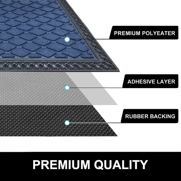 Luxe Home International Luxe Home Coir Door Mat Anti Slip Square Waterproof Doormat for Indoor and Outdoor (Blue, 40cm x 60cm) - 40x60 cm, Blue