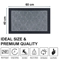 Luxe Home International Luxe Home Coir Door Mat Hexagon Anti Slip Waterproof Doormat for Indoor and Outdoor (Silver, 40cm x 60cm) - 40x60 cm, Silver