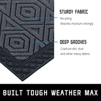 Luxe Home International Luxe Home Coir Door Mat Hexagon Anti Slip Waterproof Doormat for Indoor and Outdoor (Grey, 45cm x 75cm) - 45x75 cm, Grey