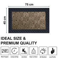 Luxe Home International Luxe Home Coir Door Mat Hexagon Anti Slip Waterproof Doormat for Indoor and Outdoor (Yellow, 45cm x 75cm) - 45x75 cm, Yellow