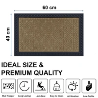 Luxe Home International Luxe Home Coir Door Mat Hexagon Anti Slip Waterproof Doormat for Indoor and Outdoor (Yellow, 40cm x 60cm) - 40x60 cm, Yellow