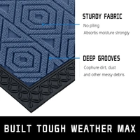 Luxe Home International Luxe Home Coir Door Mat Hexagon Anti Slip Waterproof Doormat for Indoor and Outdoor (Blue, 45cm x 75cm) - 45x75 cm, Blue
