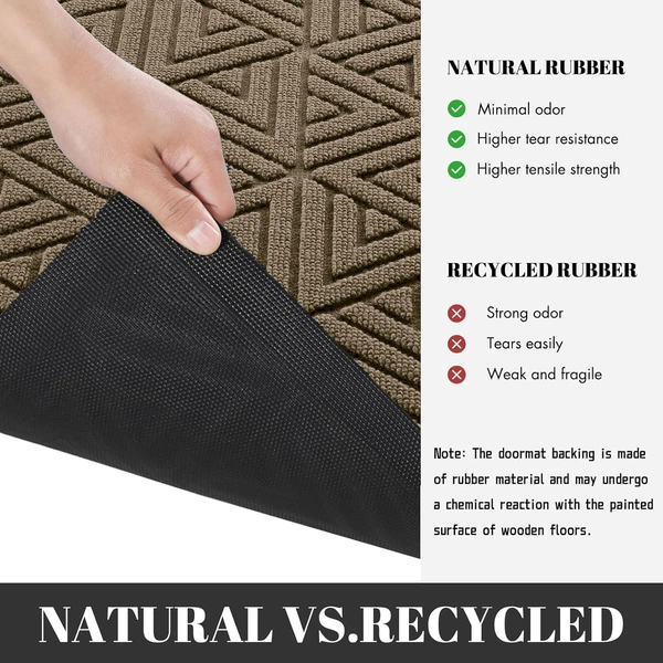 Luxe Home International Luxe Home Coir Door Mat Triangle Anti Slip Waterproof Doormat for Indoor and Outdoor (Yellow, 45cm x 75cm) - 45x75 cm, Yellow