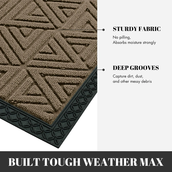 Luxe Home International Luxe Home Coir Door Mat Triangle Anti Slip Waterproof Doormat for Indoor and Outdoor (Yellow, 45cm x 75cm) - 45x75 cm, Yellow