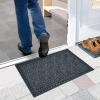 Luxe Home International Luxe Home Coir Door Mat Triangle Anti Slip Waterproof Doormat for Indoor and Outdoor (Grey, 40cm x 60cm) - 40x60 cm, Grey
