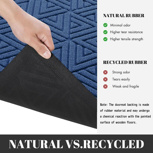 Luxe Home International Luxe Home Coir Door Mat Triangle Anti Slip Waterproof Doormat for Indoor and Outdoor (Blue, 40cm x 60cm) - 40x60 cm, Blue