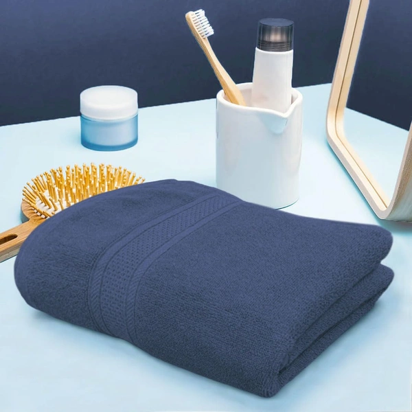 Luxe Home International Luxe Home Cotton Bath Towel 450 GSM Quick Dry Large Size Bathroom Towels for Men & Women, Home, Kitchen, Gym, Spa (70x137 cm, Navy Blue) - 70x137 cm, Navy Blue