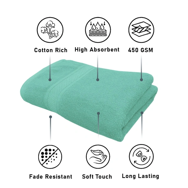Luxe Home International Luxe Home Cotton Bath Towel 450 GSM Quick Dry Large Size Bathroom Towels for Men & Women, Home, Kitchen, Gym, Spa (70x137 cm, Aqua) - 70x137 cm, Aqua