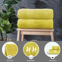 Luxe Home International Luxe Home Cotton Bath Towel 450 GSM Quick Dry Large Size Bathroom Towels for Men & Women, Home, Kitchen, Gym, Spa (70x137 cm, Yellow) - 70x137 cm, Yellow