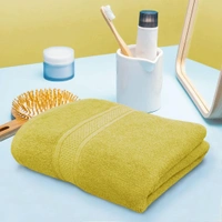 Luxe Home International Luxe Home Cotton Bath Towel 450 GSM Quick Dry Large Size Bathroom Towels for Men & Women, Home, Kitchen, Gym, Spa (70x137 cm, Yellow) - 70x137 cm, Yellow