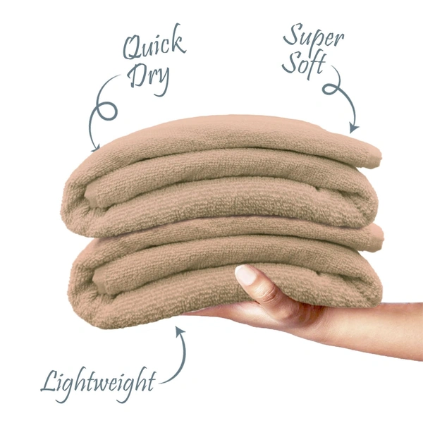 Luxe Home International Luxe Home Cotton Bath Towel 450 GSM Quick Dry Large Size Bathroom Towels for Men & Women, Home, Kitchen, Gym, Spa (70x137 cm, Taupe) - 70x137 cm, Taupe