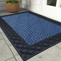 Luxe Home International Luxe Home Cube Rubber Coir Door Mat Anti Slip Doormat for Indoor and Outdoor (Blue, 45cm x 75cm) - 45x75 cm, Blue