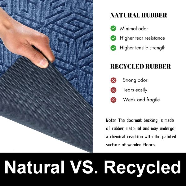 Luxe Home International Luxe Home Cube Rubber Coir Door Mat Anti Slip Doormat for Indoor and Outdoor (Blue, 45cm x 75cm) - 45x75 cm, Blue