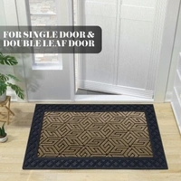 Luxe Home International Luxe Home Cube Rubber Coir Door Mat Anti Slip Doormat for Indoor and Outdoor (Yellow, 45cm x 75cm) - 45x75 cm, Yellow