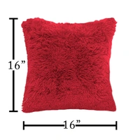 LUXE HOME INTERNATIONAL Luxe Home Cushion Cover Marino Fur Sold Design Ultra Soft for Home Decor, Sofa, Bedroom, Fernituer, Living Room Set of 2 ( 16"x16", Maroon ) - 16x16, Maroon