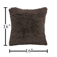 LUXE HOME INTERNATIONAL Luxe Home Cushion Cover Marino Fur Sold Design Ultra Soft for Home Decor, Sofa, Bedroom, Fernituer, Living Room Set of 2 ( 16"x16", Chocolate ) - 16x16, Chocolate