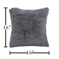 LUXE HOME INTERNATIONAL Luxe Home Cushion Cover Marino Fur Sold Design Ultra Soft for Home Decor, Sofa, Bedroom, Fernituer, Living Room Set of 2 ( 16"x16", Grey ) - 16x16, Grey