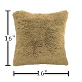 LUXE HOME INTERNATIONAL Luxe Home Cushion Cover Marino Fur Sold Design Ultra Soft for Home Decor, Sofa, Bedroom, Fernituer, Living Room Set of 2 ( 16"x16", Anti Gold ) - Anti Gold