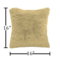 LUXE HOME INTERNATIONAL Luxe Home Cushion Cover Marino Fur Sold Design Ultra Soft for Home Decor, Sofa, Bedroom, Fernituer, Living Room Set of 2 ( 16"x16", Gold) - 16x16, Gold