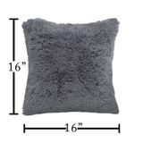 LUXE HOME INTERNATIONAL Luxe Home Cushion Cover Marino Fur Sold Design Ultra Soft for Home Decor, Sofa, Bedroom, Fernituer, Living Room Set of 2 ( 16"x16", Grey ) - Grey