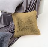 LUXE HOME INTERNATIONAL Luxe Home Cushion Cover Rebbit Fur Sold Design Ultra Soft for Home Decor, Sofa, Bedroom, Fernituer, Living Room Set of 2 ( 16"x16", Anti Gold ) - Anti Gold