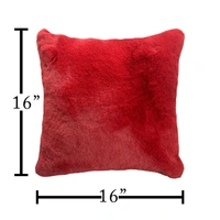 LUXE HOME INTERNATIONAL Luxe Home Cushion Cover Rebbit Fur Sold Design Ultra Soft for Home Decor, Sofa, Bedroom, Fernituer, Living Room Set of 2 ( 16"x16", Maroon) - Maroon