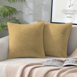 LUXE HOME INTERNATIONAL Luxe Home Cushion Cover Rebbit Fur Sold Design Ultra Soft for Home Decor, Sofa, Bedroom, Fernituer, Living Room Set of 2 ( 16"x16", Anti Gold ) - Anti Gold