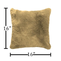 LUXE HOME INTERNATIONAL Luxe Home Cushion Cover Rebbit Fur Sold Design Ultra Soft for Home Decor, Sofa, Bedroom, Fernituer, Living Room Set of 2 ( 16"x16", Anti Gold ) - Anti Gold