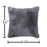 LUXE HOME INTERNATIONAL Luxe Home Cushion Cover Rebbit Fur Sold Design Ultra Soft for Home Decor, Sofa, Bedroom, Fernituer, Living Room Set of 2 ( 16"x16", Grey) - Grey