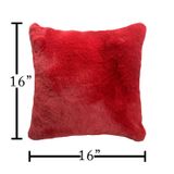 LUXE HOME INTERNATIONAL Luxe Home Cushion Cover Rebbit Fur Sold Design Ultra Soft for Home Decor, Sofa, Bedroom, Fernituer, Living Room Set of 2 ( 16"x16", Maroon) - Maroon